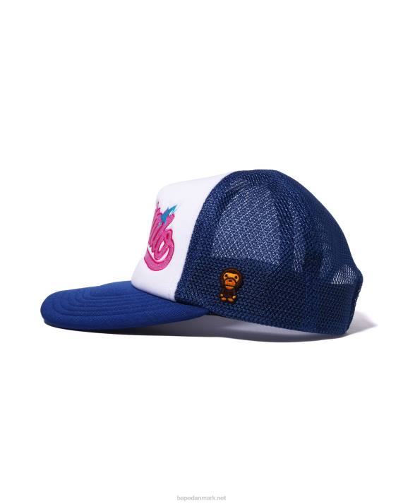 A Bathing Ape Kvinder baby milo broderi mesh kasket HH6J1142 blå
