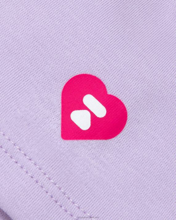 A Bathing Ape Kvinder beskåret t-shirt med dobbelt logo HH6J955 pastel lilla