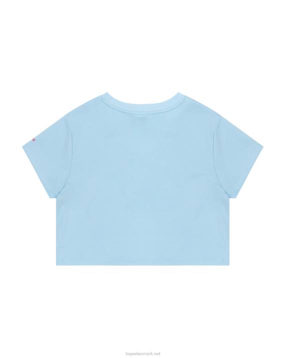 A Bathing Ape Kvinder blomst beskåret t-shirt HH6J965 Himmelblå