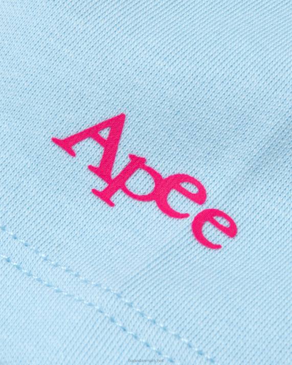 A Bathing Ape Kvinder blomst beskåret t-shirt HH6J965 Himmelblå