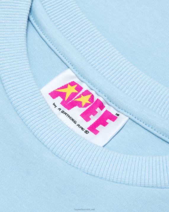 A Bathing Ape Kvinder blomst beskåret t-shirt HH6J965 Himmelblå