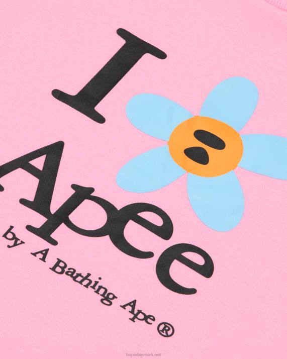 A Bathing Ape Kvinder blomst beskåret t-shirt HH6J966 lyserød