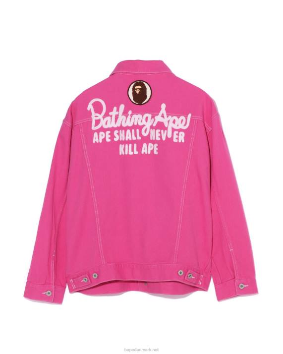 A Bathing Ape Kvinder champion oversized farve twill jakke HH6J912 karminrose