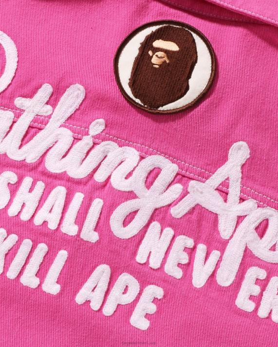 A Bathing Ape Kvinder champion oversized farve twill jakke HH6J912 karminrose