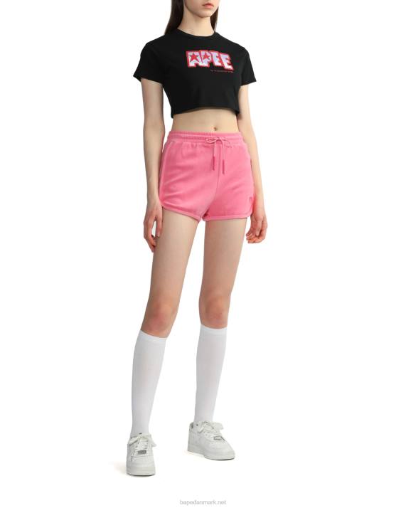 A Bathing Ape Kvinder crop-t-shirt med logotryk HH6J797 sort