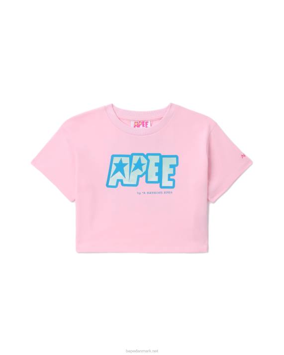 A Bathing Ape Kvinder crop-t-shirt med logotryk HH6J798 lyserød