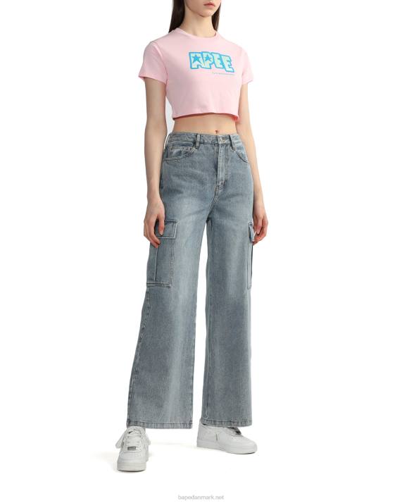 A Bathing Ape Kvinder crop-t-shirt med logotryk HH6J798 lyserød