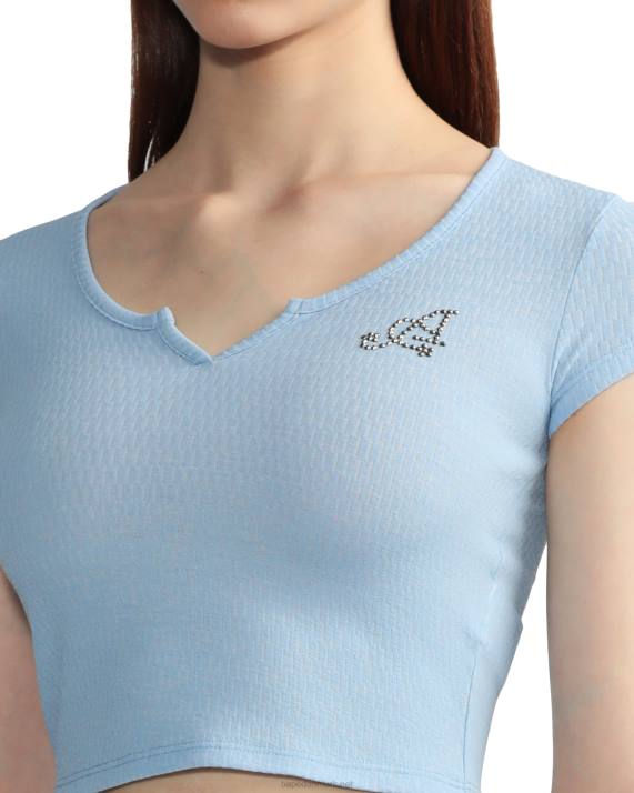 A Bathing Ape Kvinder crop top med v-hals HH6J820 lyseblå