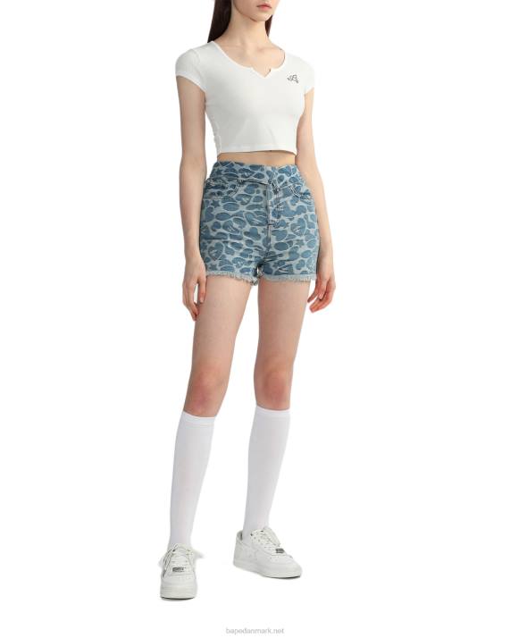 A Bathing Ape Kvinder crop top med v-hals HH6J821 hvid