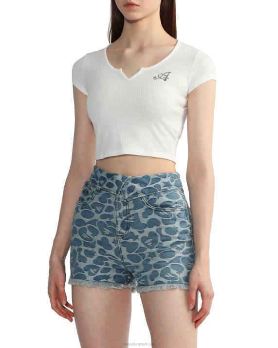 A Bathing Ape Kvinder crop top med v-hals HH6J821 hvid