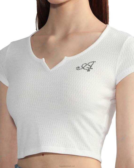 A Bathing Ape Kvinder crop top med v-hals HH6J821 hvid