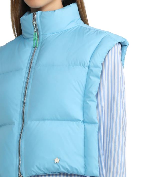 A Bathing Ape Kvinder cropped polstret dunvest HH6J794 blå