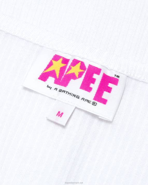 A Bathing Ape Kvinder cropped top med snøre med logo HH6J935 hvid