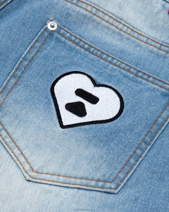 A Bathing Ape Kvinder denimshorts med logo HH6J967 denim