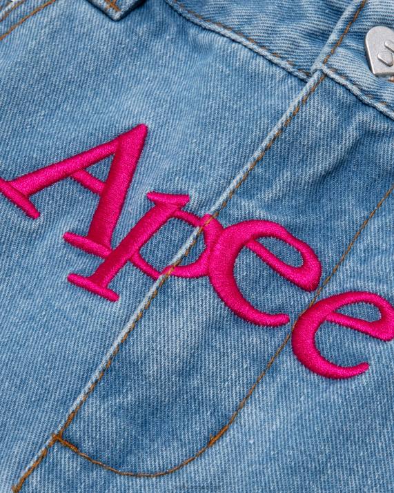 A Bathing Ape Kvinder denimshorts med logo HH6J967 denim