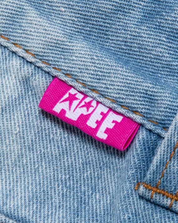 A Bathing Ape Kvinder denimshorts med logo HH6J967 denim