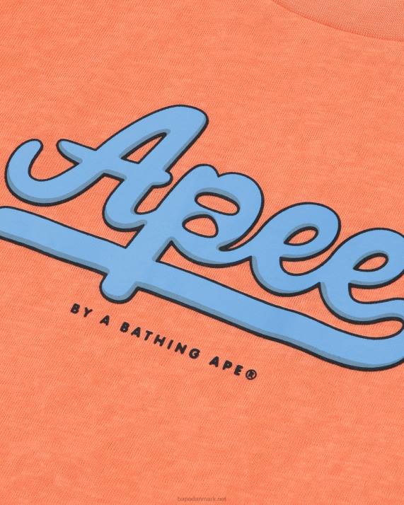A Bathing Ape Kvinder grafisk beskåret t-shirt HH6J953 orange