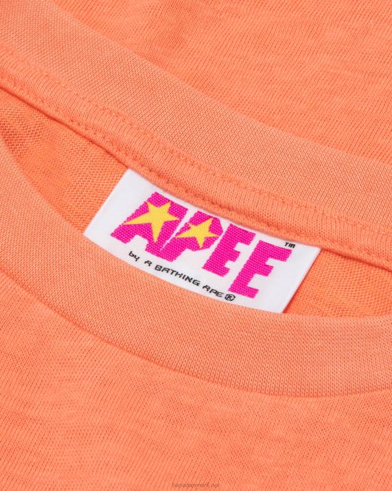 A Bathing Ape Kvinder grafisk beskåret t-shirt HH6J953 orange