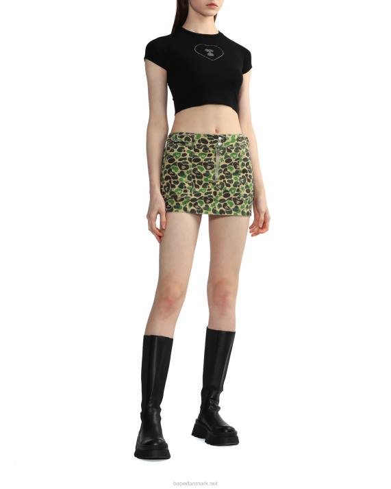 A Bathing Ape Kvinder grafisk crop-t-shirt 2 HH6J812 sort