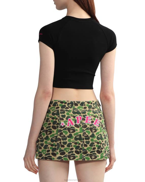 A Bathing Ape Kvinder grafisk crop-t-shirt 2 HH6J812 sort