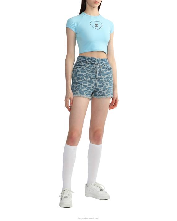 A Bathing Ape Kvinder grafisk crop-t-shirt 2 HH6J813 Himmelblå