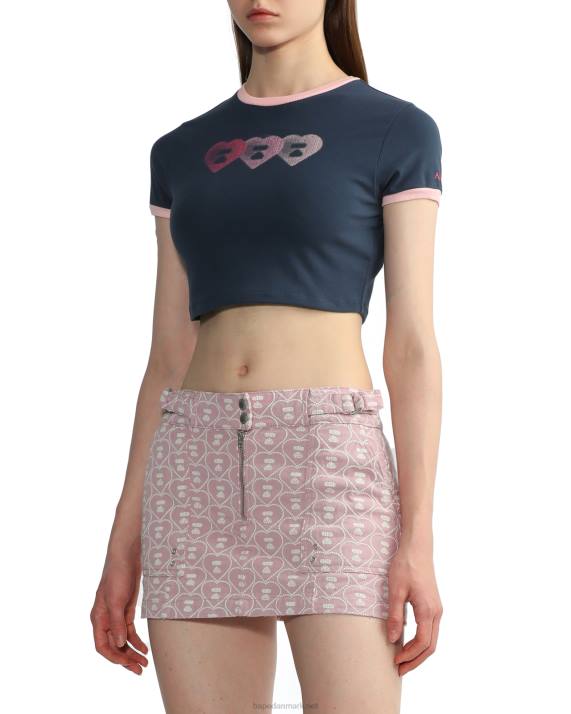 A Bathing Ape Kvinder grafisk crop-t-shirt 3 HH6J845 Marine blå