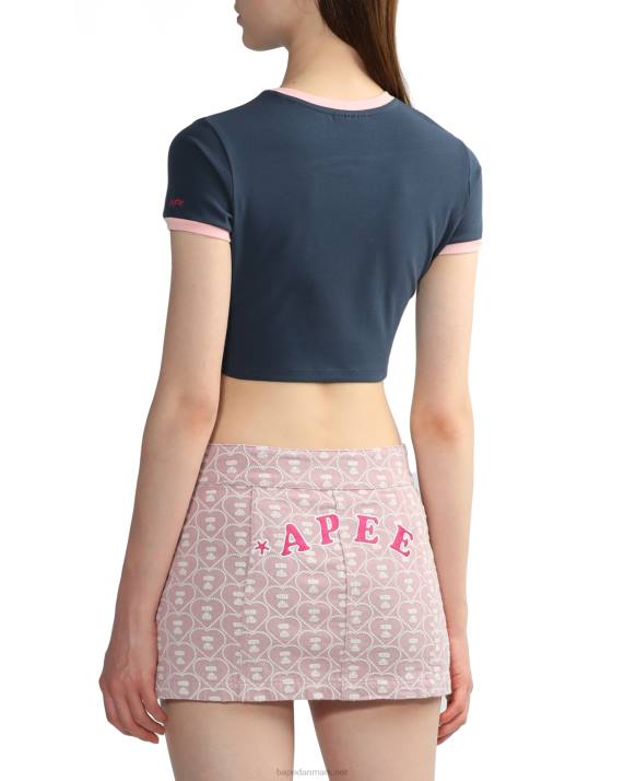 A Bathing Ape Kvinder grafisk crop-t-shirt 3 HH6J845 Marine blå