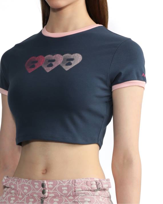 A Bathing Ape Kvinder grafisk crop-t-shirt 3 HH6J845 Marine blå