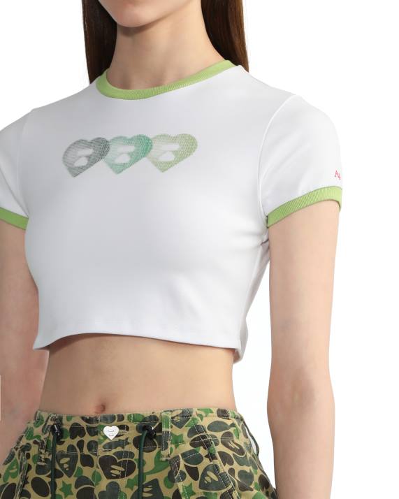 A Bathing Ape Kvinder grafisk crop-t-shirt 3 HH6J846 hvid