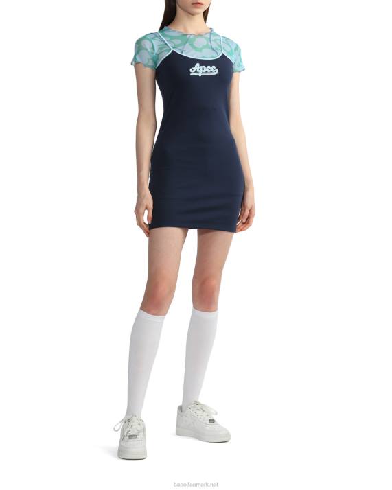 A Bathing Ape Kvinder grafisk kjole HH6J802 Marine blå