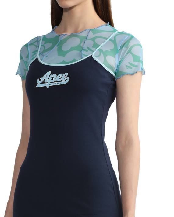 A Bathing Ape Kvinder grafisk kjole HH6J802 Marine blå