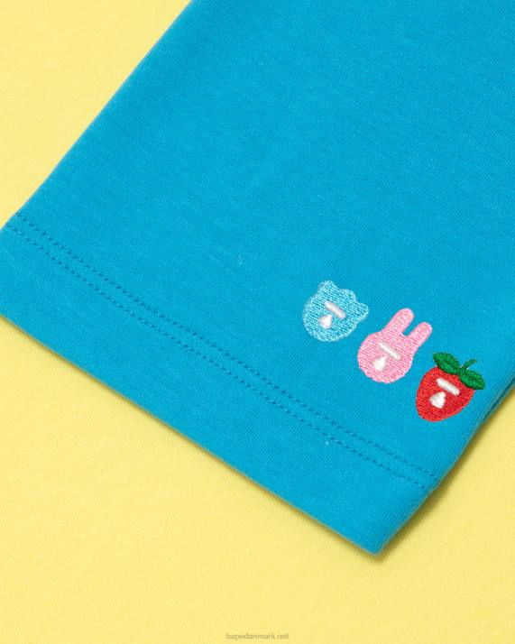 A Bathing Ape Kvinder grafisk langærmet raglan-t-shirt HH6J1052 blå