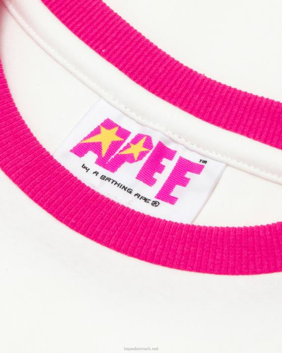 A Bathing Ape Kvinder hjerte beskåret t-shirt HH6J963 væg hvid