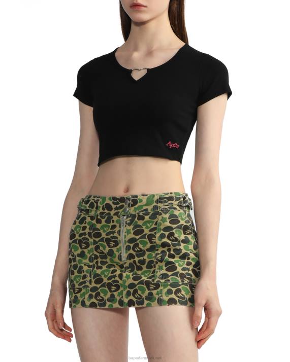 A Bathing Ape Kvinder hjerteformet metalringtop HH6J839 sort