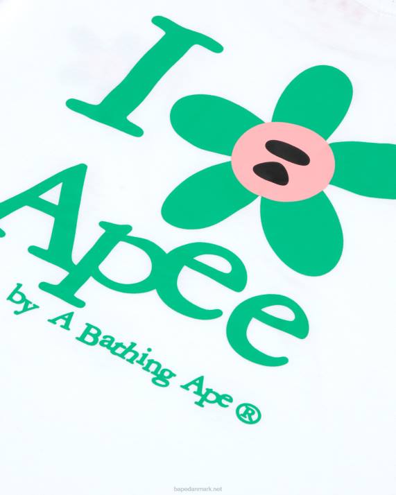 A Bathing Ape Kvinder klassisk t-shirt HH6J958 bleget hvid