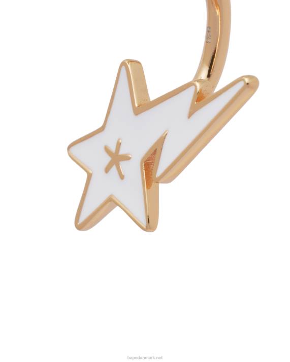 A Bathing Ape Kvinder krystal perle logo øreringe HH6J1126 guld