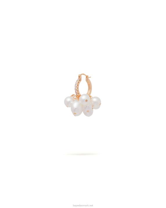 A Bathing Ape Kvinder krystal perle øreringe HH6J1122 guld