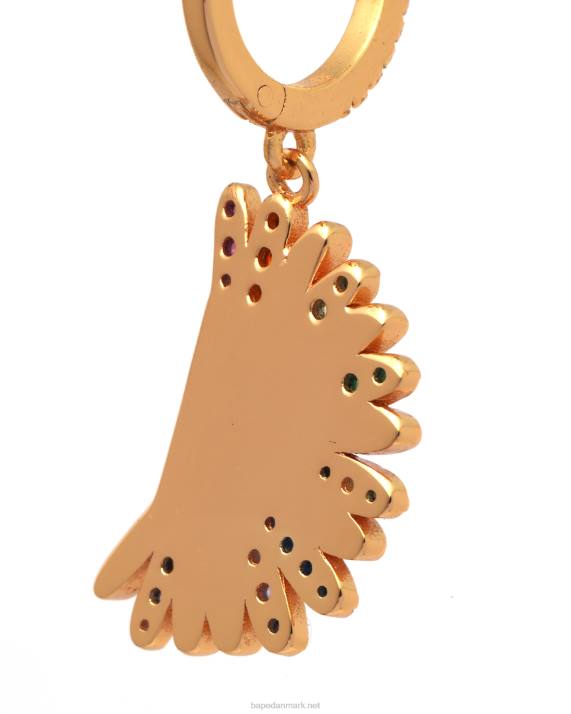 A Bathing Ape Kvinder krystaludsmykkede guldfarvede øreringe HH6J1111 guld
