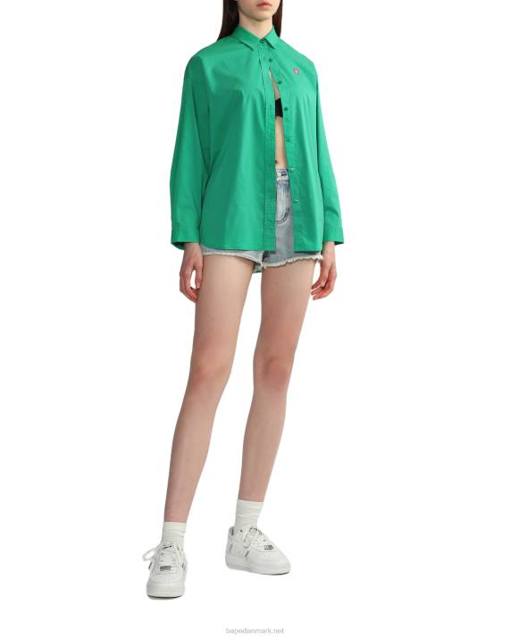 A Bathing Ape Kvinder kæreste skjorte HH6J833 smaragd