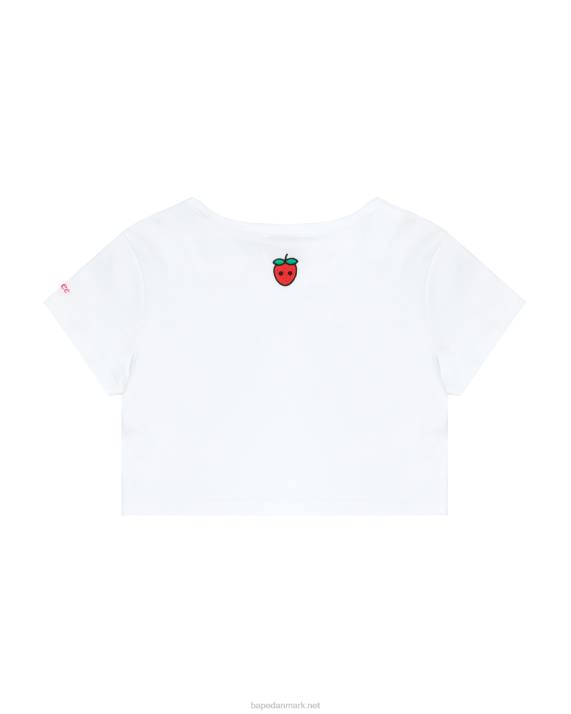 A Bathing Ape Kvinder logo bær t-shirt HH6J939 bleget hvid