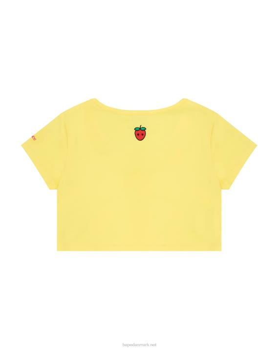 A Bathing Ape Kvinder logo bær t-shirt HH6J940 citrongul