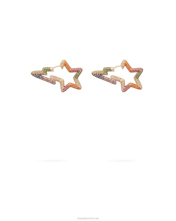 A Bathing Ape Kvinder logo krystal øreringe HH6J1112 guld