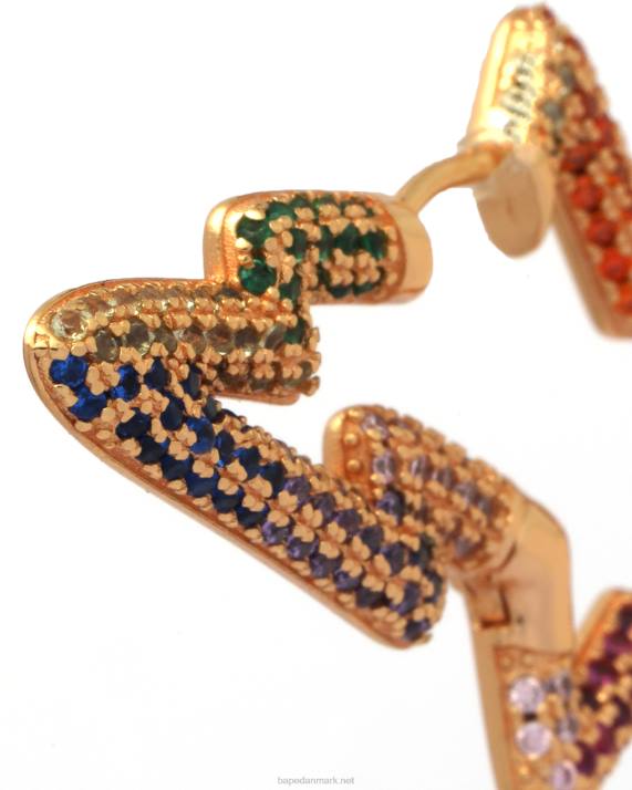 A Bathing Ape Kvinder logo krystal øreringe HH6J1112 guld