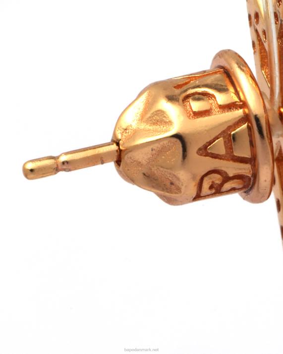 A Bathing Ape Kvinder logo krystal øreringe HH6J1123 guld