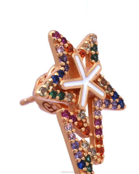 A Bathing Ape Kvinder logo krystal øreringe HH6J1123 guld