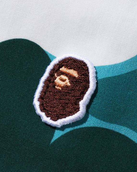 A Bathing Ape Kvinder marmor camo oversized jakke med lynlås HH6J1021 mynte