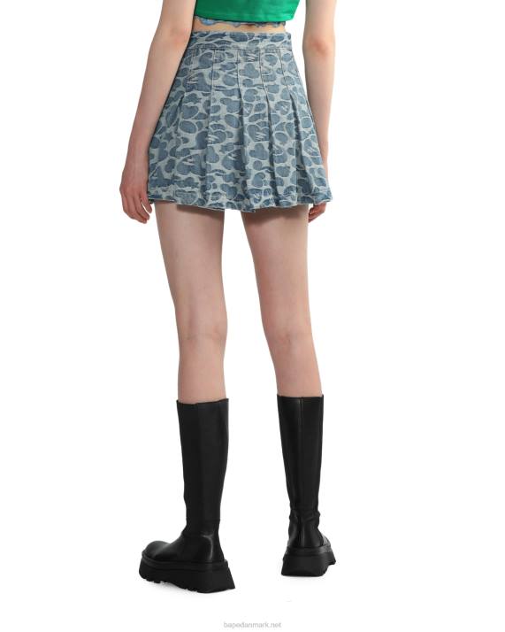 A Bathing Ape Kvinder mønster plisseret mini-nederdel HH6J824 denim