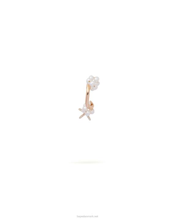 A Bathing Ape Kvinder perle clip-on ørering HH6J1120 guld