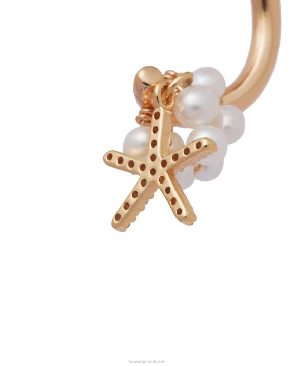 A Bathing Ape Kvinder perle clip-on ørering HH6J1120 guld