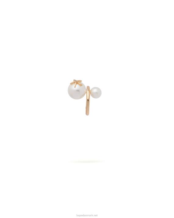 A Bathing Ape Kvinder perle og stjerne clip-on øreringe HH6J1127 guld
